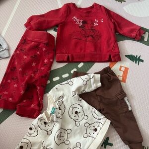 Disney baby Red and Brown Kids Pajamas Set